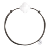 Bracelet, White Agate, Taupe Cord