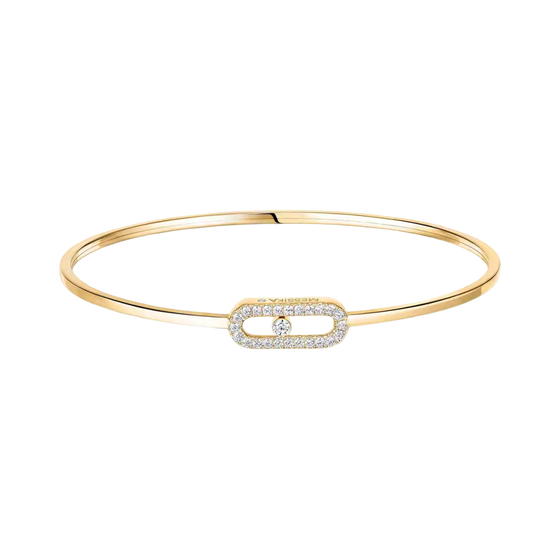 Move Uno Pavé Flex Bangle Yellow Gold Diamond Bracelet