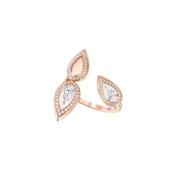 Fiery Trio Pink Gold Diamond Ring