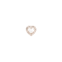  Boucles d'oreilles Diamant Or Rose Puce d'Oreille Joy cœur 0,15ct
