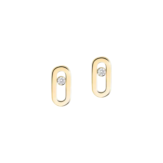 Gold Move Uno Stud Earrings Yellow Gold Diamond Earrings