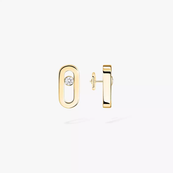 Gold Move Uno Stud Earrings Yellow Gold Diamond Earrings