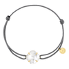 Victoria Bracelet, Mother Of Pearl, Grey Cord, Yellow Gold
