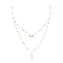  Move Uno 2 Rows Yellow Gold Diamond Necklace