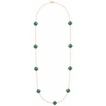  Green Agate Yellow Gold Long Necklace