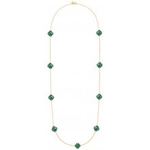  Necklace, Green Agate, Yellow Gold
