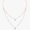 Pink Gold Diamond Necklace My Twin 2 Rows