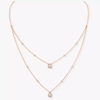 My Twin 2 Rows Pink Gold Diamond Necklace