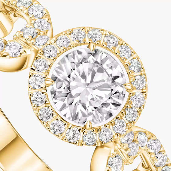 Solitaire Move Link 0,30ct Bague Diamant Or Jaune