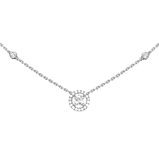 White Gold Diamond Necklace Joy Round Diamond 0.20ct