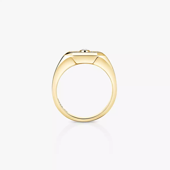 Move Joaillerie Pavé Signet Ring Yellow Gold Diamond Ring