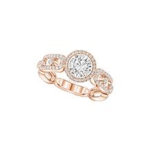  Pink Gold Diamond Ring Move Link Solitaire 0.70ct