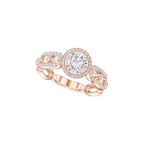 Solitaire Move Link 0,70ct Bague Diamant Or Rose