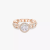 Bague solitaire Move Link, grand modèle Solitaire diamant en or rose Move Link 0,70ct
