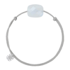 Bracelet, Pierre De Lune Arc En Ciel, Cordon Gris Souris
