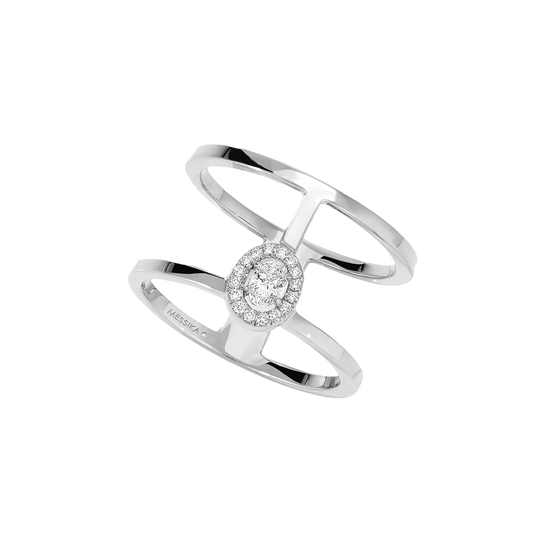 White Gold Diamond Ring Glam'Azone 2 Rows