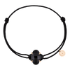 Victoria Bracelet, Onyx, Black Cord, Rose Gold