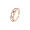Move Classique pavé ring, small model Pink gold diamond pavé ring Baby Move