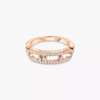 Move Classique pavé ring, small model Pink gold diamond pavé ring Baby Move