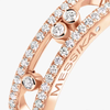 Move Classique pavé ring, small model Pink gold diamond pavé ring Baby Move