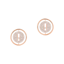  Lucky Move Diamond Pavé Stud Pink Gold Diamond Earrings