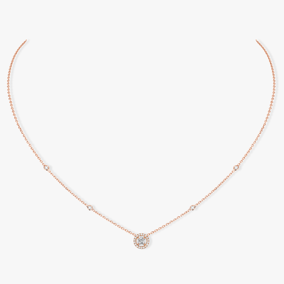 Pink Gold Diamond Necklace Joy Round Diamond 0.20ct