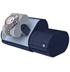 Etui de voyage en tissu bleu marine pour une montre avec remontoir intégré. Etui de voyage SwissKubik travelbox. Reference:  SK01.TB.001
