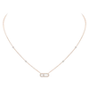Move Uno Pavé Pink Gold Diamond Necklace