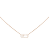 Pink Gold Diamond Necklace Move Uno Pavé