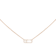  Pink Gold Diamond Necklace Move Uno Pavé