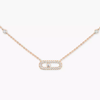 Move Uno Pavé Pink Gold Diamond Necklace