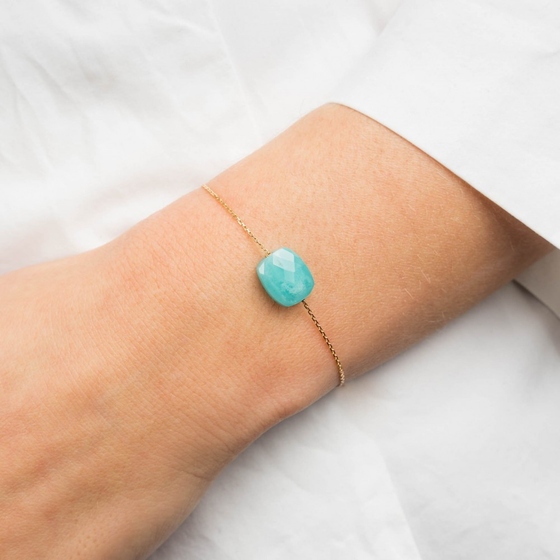 Bracelet, Amazonite, Or Jaune