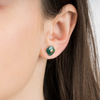 Green Agate Yellow Gold Victoria Studs