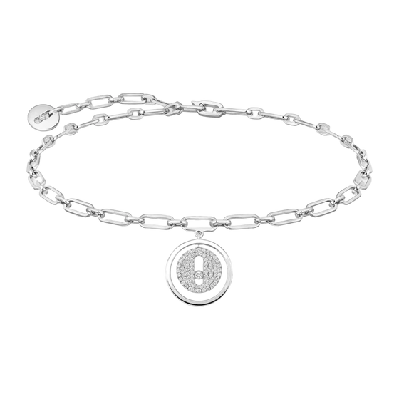 Lucky Move Diamond Pavé Ankle Bracelet White Gold Diamond Bracelet
