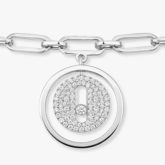 Lucky Move Diamond Pavé Ankle Bracelet White Gold Diamond Bracelet