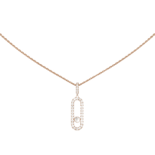 Pink Gold Diamond Necklace Move Uno Pavé LM