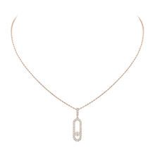  Move Uno Pavé LM Pink Gold Diamond Necklace