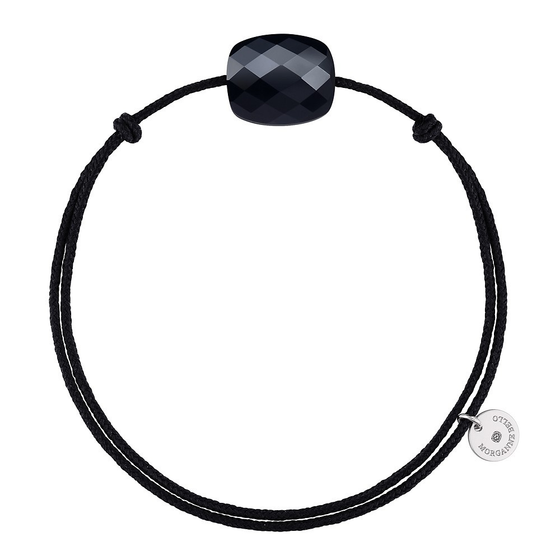 Onyx Cushion Black Cord Bracelet