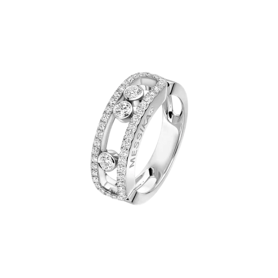 Bague pavée Move Classique Bague Diamant Or Blanc