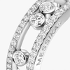 Bague Move Classique pavée, grand modèle Bague diamant Move pavée en or blanc 18 carats