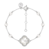 Bracelet, Nacre Blanche, Diamants, Or Blanc