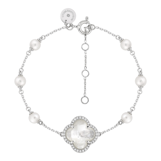 Bracelet, Nacre Blanche, Diamants, Or Blanc