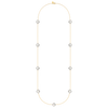 Sautoir, Nacre Blanche, Diamants, Or Jaune