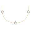Sautoir, Nacre Blanche, Diamants, Or Jaune