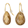 Boucles D'oreilles, Pierre De Soleil, Or Jaune