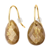 Boucles D'oreilles, Pierre De Soleil, Or Jaune