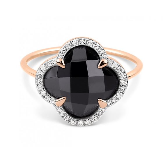 Ring, Onyx, Diamonds, Rose Gold
