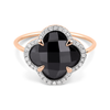 Bague, Onyx, Diamants, Or Rose