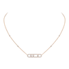 Move Pavé Pink Gold Diamond Necklace
