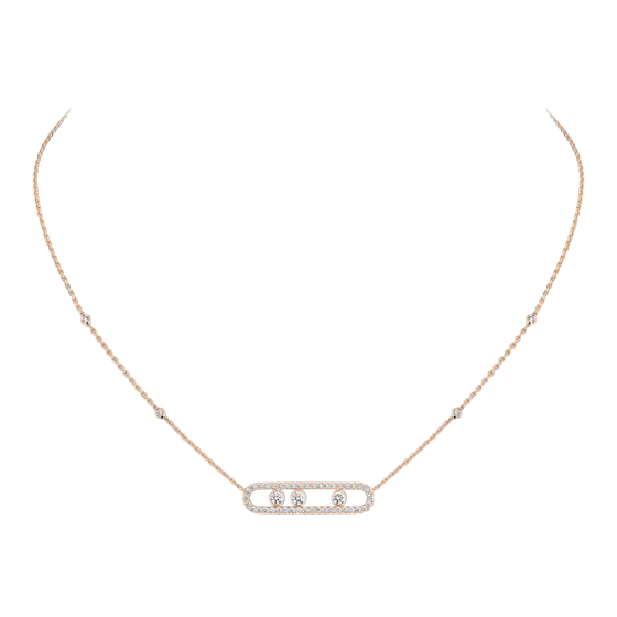 Move Pavé Pink Gold Diamond Necklace
